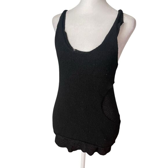 Zadig & Voltaire Small Deluxe Miria Defile Top Cashmere Black Cutout Tank - Picture 5 of 10